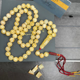 Honey White Amber Misbaha 66 Beads 11mm 56g