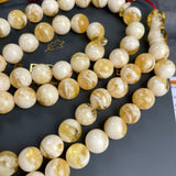 Handmade White Amber Misbaha 10mm 47.1g 66 beads LAB certificate