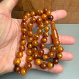 Handmade Antiq Amber Misbaha Tasbih Islamic Prayer Beads 9.7mm 27g
