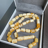 Handmade Honey Amber Misbaha 11x15mm 57.75g 33 beads LAB certificate