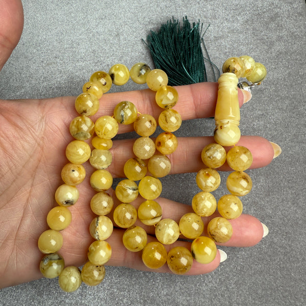 Handmade Islamic Rosary 10.1mm 36.5g Amber Misbaha سبحان الله تسبيح