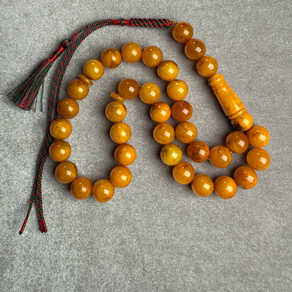 ANTIQ OLD AMBER MISBAHA 14.4mm 43.4g