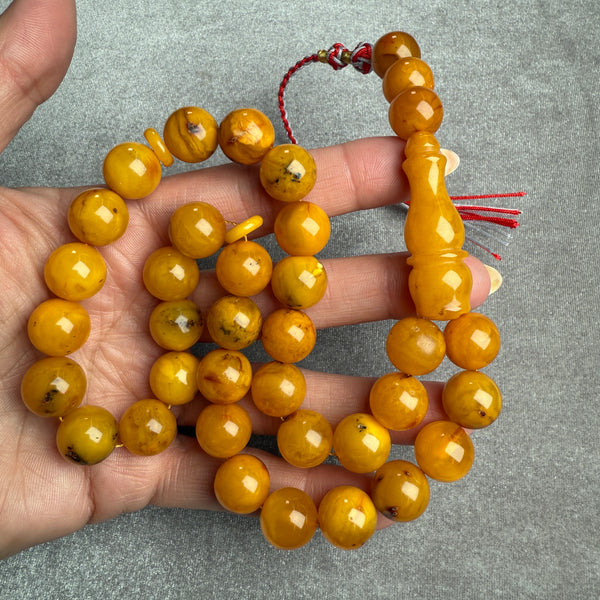 ANTIQ OLD AMBER MISBAHA 12.7mm 47g
