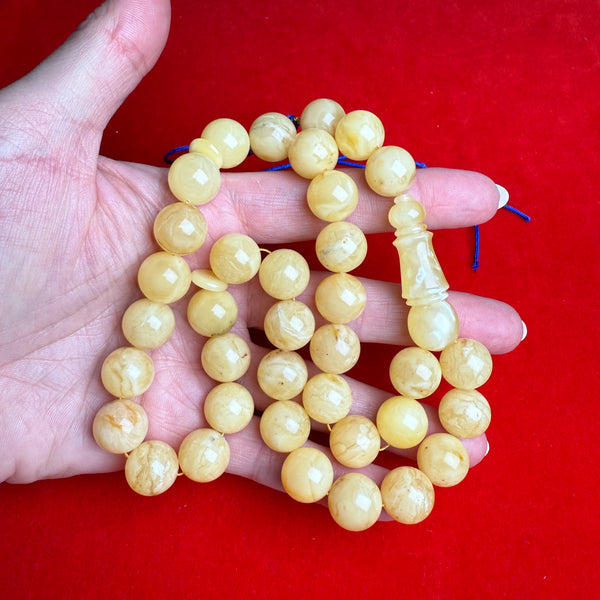 YELLOW WHITE AMBER MISBAHA 13.1mm 49g