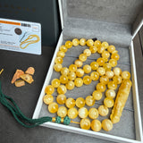 Honey Amber Misbaha 57 Beads 12mm 70.27g LAB certificate