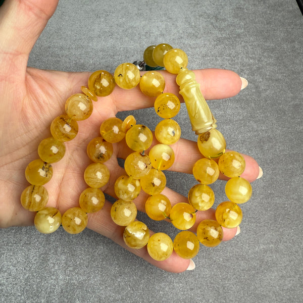 YELLOW AMBER MISBAHA 12.8mm 50.5g