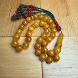 Handmade Antiq Amber Misbaha Tasbih Islamic Prayer Beads 12.4mm 43.5g