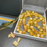 Natural Amber Misbaha Tasbih 57 Prayer Beads 13mm 85g