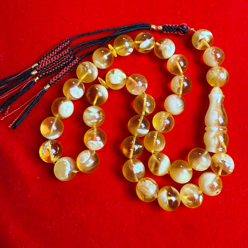 *EXCLUSIVE HONEY WHITE AMBER MISBAHA 13.6mm 55g