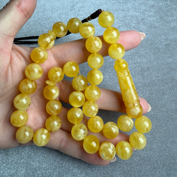 YELLOW AMBER MISBAHA 12.5mm 44.5g