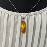 Amber Pendant 925 Sterling Silver Made in Eu Baltic Natural Gemstone 2.5g Gift