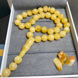 Handmade Natural Amber Misbaha Tasbih Islamic Prayer Beads 11.7mm 36.3g