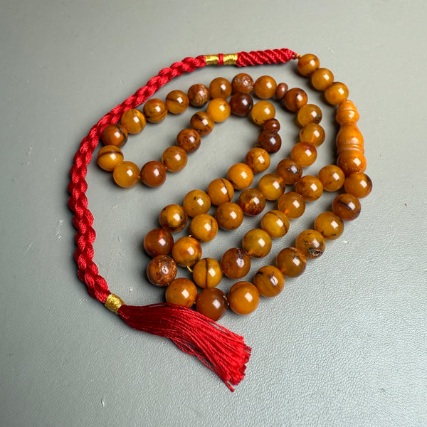 Handmade Antiq Amber Misbaha Tasbih Islamic Prayer Beads 8.1mm 17.5g