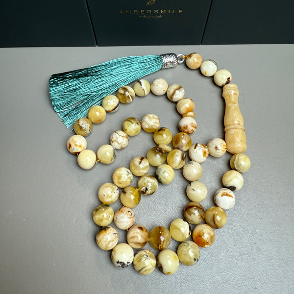 Handmade Oreo Amber Tasbih Misbaha Islamic Prayer Beads 10.8mm 43g