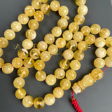 Handmade Yellow Amber Misbaha 10mm 48,2g 66 beads LAB certificate