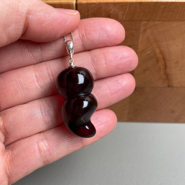 Natural Amber Pendant 925 Sterling Silver Made in Eu Baltic Gemstone 5.5g