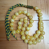 Handmade Y/W Amber Misbaha Tasbih Islamic Prayer Beads 12mm 42.3g