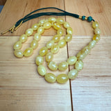 Handmade Y/W Amber Misbaha Tasbih Islamic Prayer Beads 10x14mm 31g