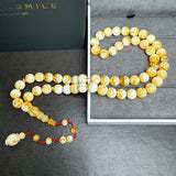 White Pressed Amber Style Misbaha Tasbih – 53 Beads 11mm – Islamic Prayer Beads