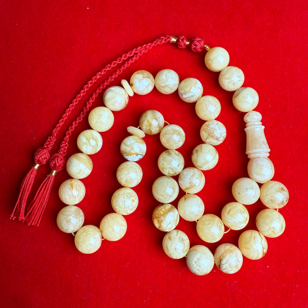 WHITE AMBER MISBAHA 13mm 50.3g