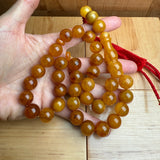 Handmade Antiq Amber Misbaha Tasbih Islamic Prayer Beads 13.3mm 58.5g