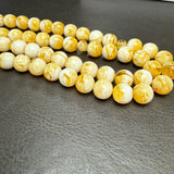 White Pressed Amber Style Misbaha Tasbih – 53 Beads 11mm – Islamic Prayer Beads