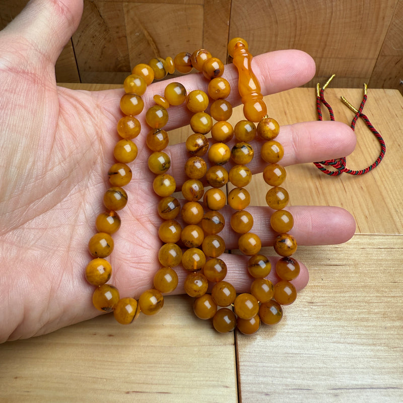 Handmade Antiq Amber Misbaha Tasbih Islamic Prayer Beads 8.3mm 27g