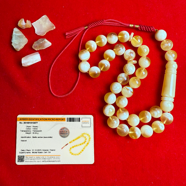 *EXCLUSIVE HONEY WHITE AMBER MISBAHA 11.5mm 37g