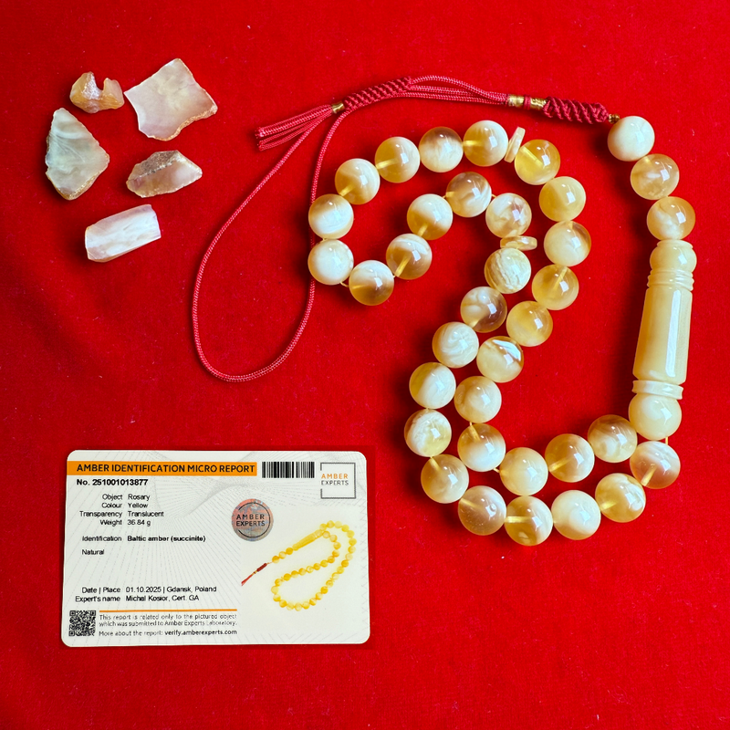 *EXCLUSIVE HONEY WHITE AMBER MISBAHA 11.5mm 37g