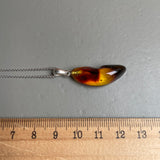 Natural Amber Pendant 925 Sterling Silver Made in Eu Baltic Gemstone 2g Gift