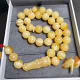 Luxury Natural Amber Misbaha Tasbih Islamic Prayer Beads 13mm 53.3g