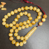 Natural Amber Misbaha Tasbih 45 Prayer Beads 14mm 86g