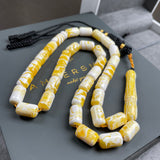 White Pressed Amber Style Misbaha Tasbih 30g | 8x13mm | 33 beads