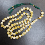 Handmade Honey White Amber Misbaha | 10.8mm | 49.5g | 66 beads