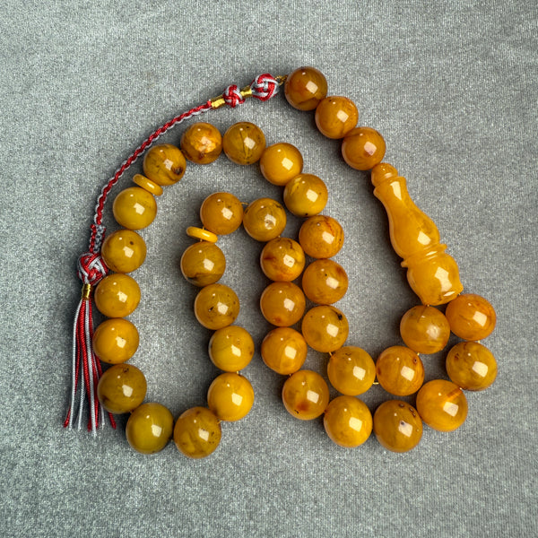 ANTIQ OLD AMBER MISBAHA 12.7mm 47g