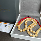 Handmade White Amber Misbaha 10mm 30.4g 45 beads LAB certificate