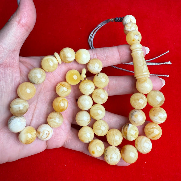 WHITE AMBER MISBAHA 13.1mm 49.9g