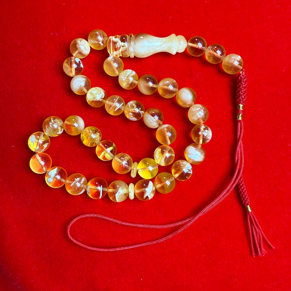 *EXCLUSIVE HONEY WHITE AMBER MISBAHA 10.8mm 30g