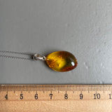 Natural Amber Pendant 925 Sterling Silver Made in Eu Baltic Gemstone 2g Gift