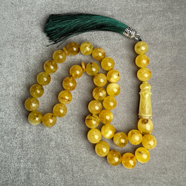 YELLOW AMBER MISBAHA 12.8mm 50.5g