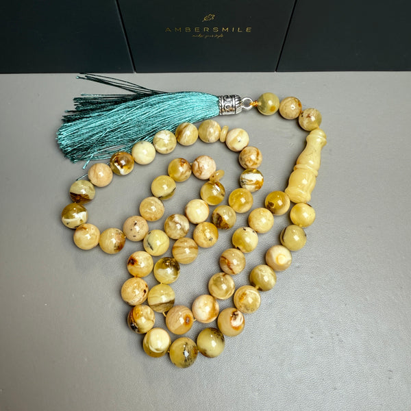 Handmade Oreo Amber Tasbih Misbaha Islamic Prayer Beads 11mm 44.6g