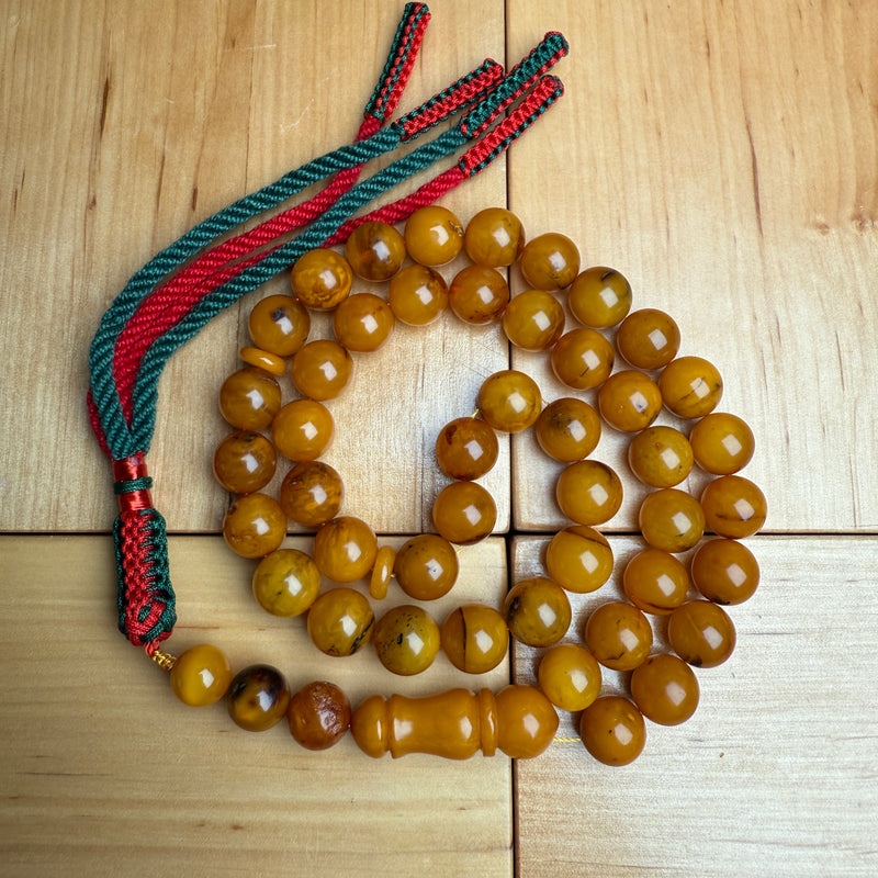 Handmade Antiq Amber Misbaha Tasbih Islamic Prayer Beads 10.5mm 36g