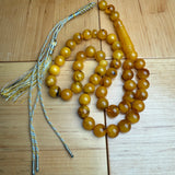 Handmade Antiq Amber Misbaha Tasbih Islamic Prayer Beads 9.7mm 30g