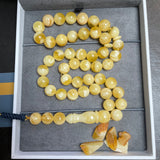 Exclusive Natural Amber Misbaha Tasbih Islamic Prayer Beads 10.5mm 36.4g