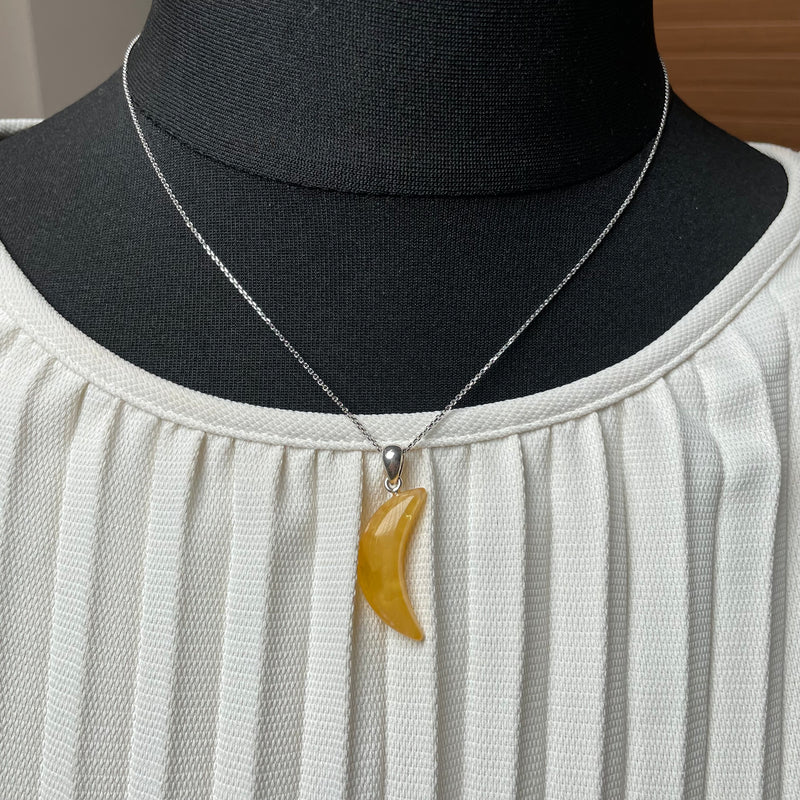 Natural Amber Pendant 925 Sterling Silver Made in Eu Baltic Gemstone 1.5g