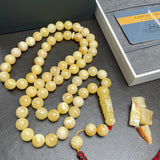 Honey White Amber Misbaha 66 Beads 11mm 56g