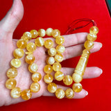 *EXCLUSIVE HONEY WHITE AMBER MISBAHA 12.3mm 43.5g