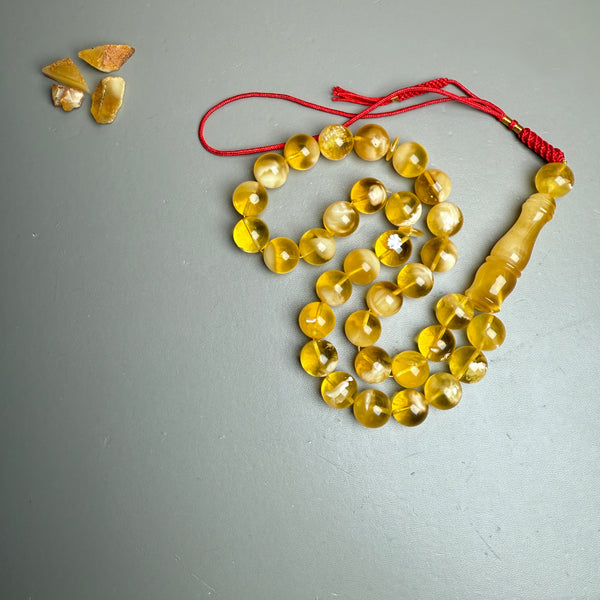 Luxury Natural Baltic Amber Tasbih Misbaha تسبيح Islamic 12.7mm 46.9g