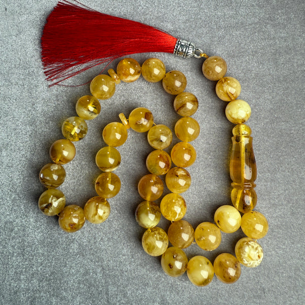 YELLOW AMBER MISBAHA 14mm 65.5g