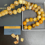 Elegant White Amber Misbaha Tasbih 33 Prayer Beads 19.5mm 146g